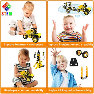 HOMCENT Educational STEM Building Toys, Preschool Kids Learning Toy Kit, 10 in 1 Construction Toy 108pcs Building Blocks Set for Children Ages 3-8 Year Old