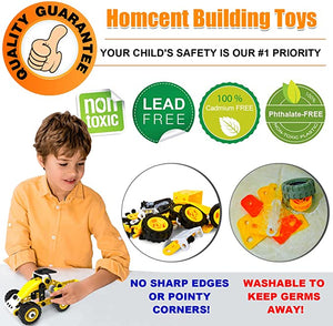 HOMCENT Educational STEM Building Toys, Preschool Kids Learning Toy Kit, 10 in 1 Construction Toy 108pcs Building Blocks Set for Children Ages 3-8 Year Old